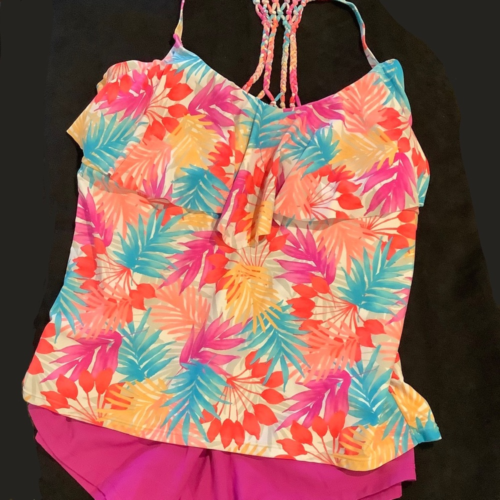 2 piece Catalina swim top & Xersion swim shorts 2X New
